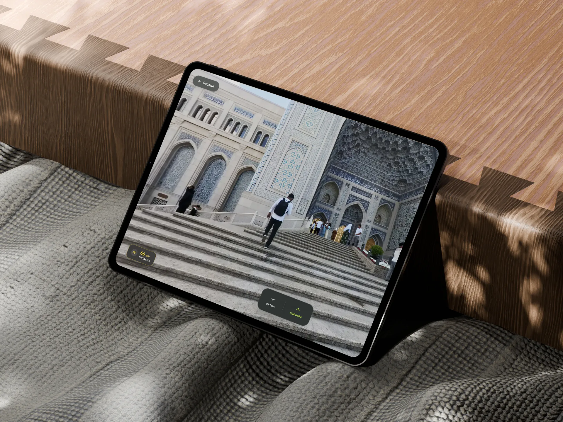 Tashkent Parks 360 virtual tour platform — iPad Pro and MacBook mockups